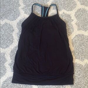 Ivivva Black Tank Top with Blue Straps